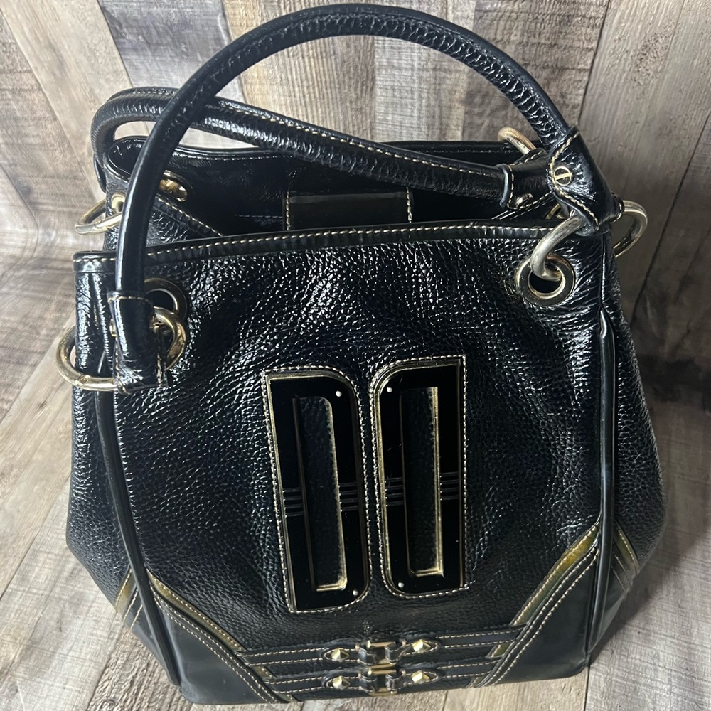 Daks black leather top handle shoulder bag - Picture 12 of 16